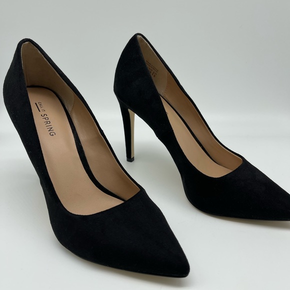 Black Pumps size 7.5  (Call it Spring) /suede look man made fabric - Picture 3 of 6
